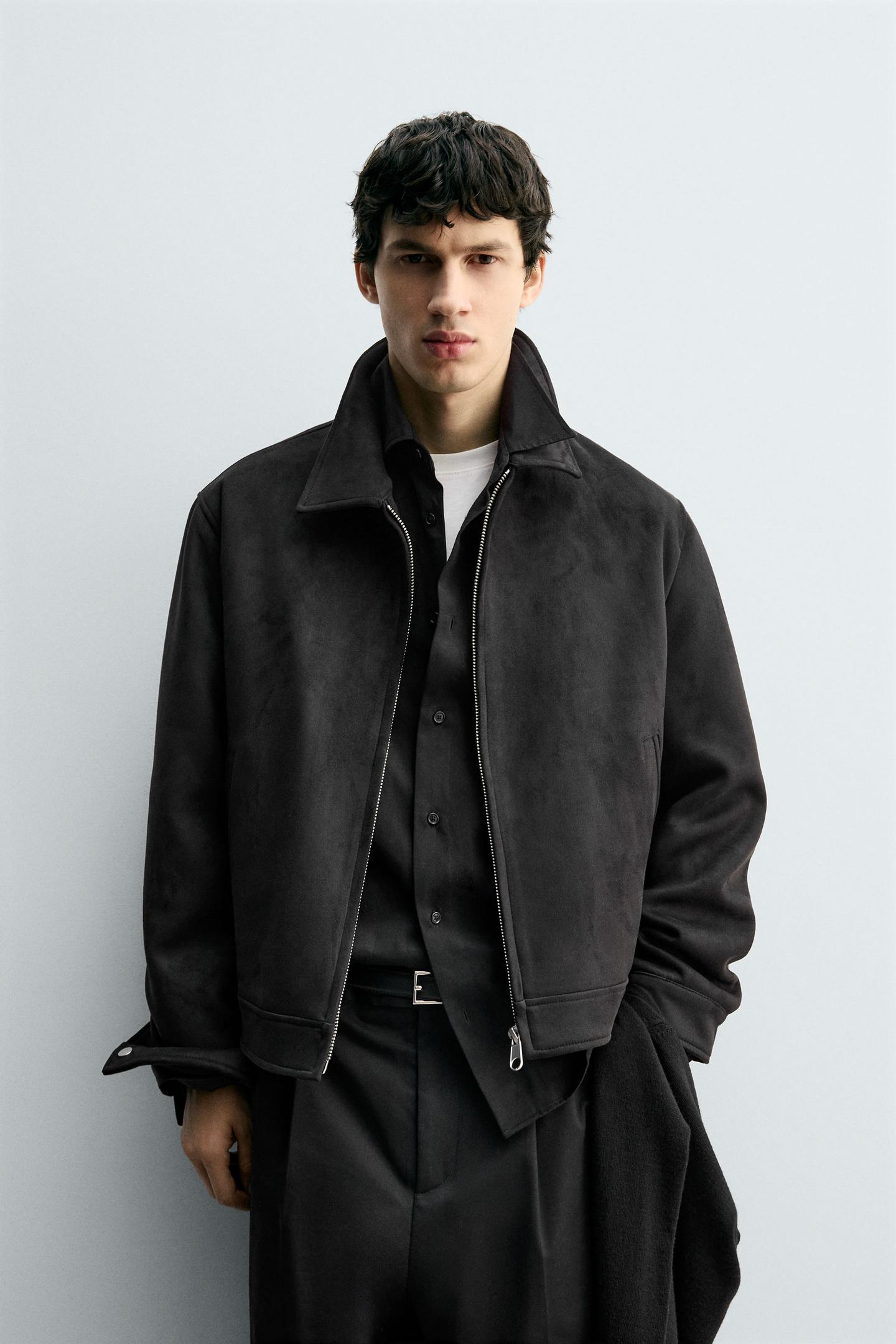 FAUX SUEDE REGULAR FIT JACKET