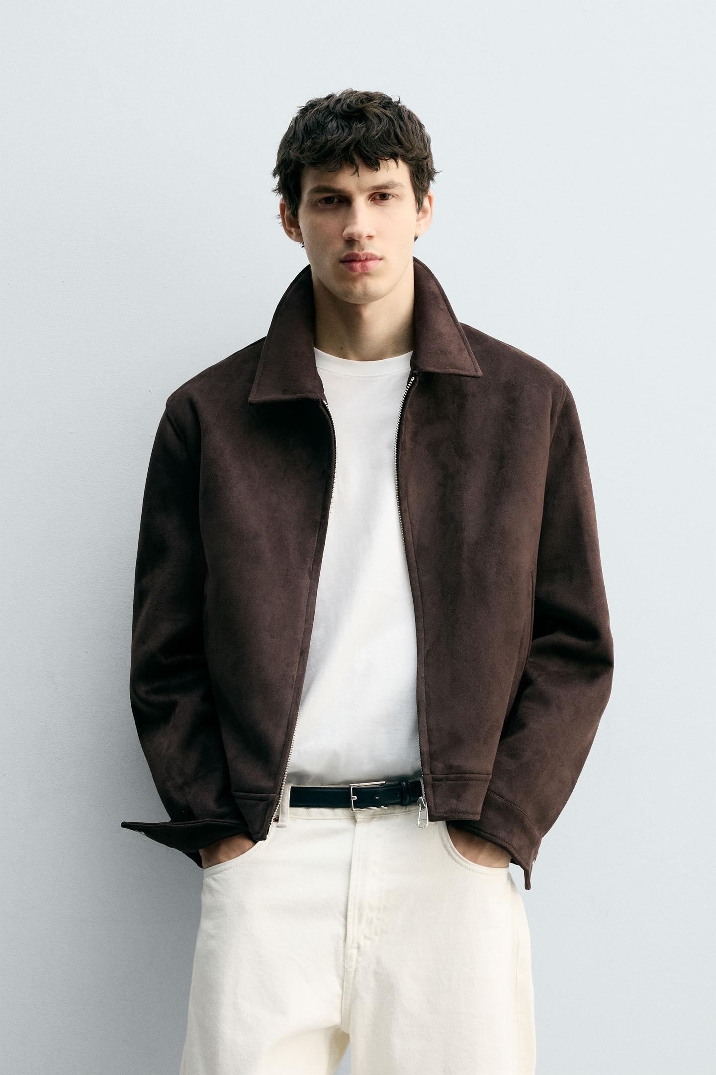 FAUX SUEDE REGULAR FIT JACKET